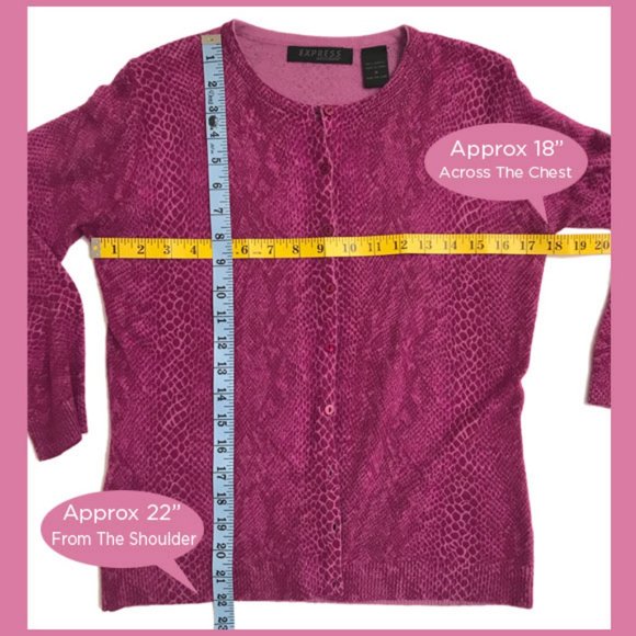 Express Magenta Python Pattern Cardigan Size M - Picture 8 of 8